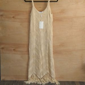 Beach Crochet Dress Cover Beige
